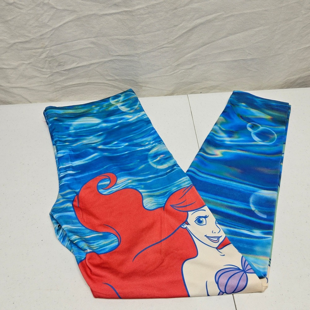 Disney The Little Mermaid Ariel Leggings‎ Women XL Blue Under the Sea Graphic